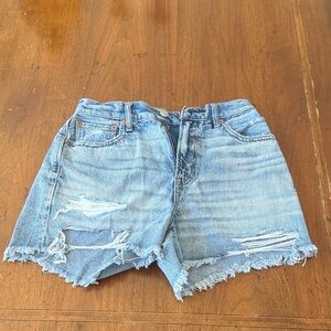 American Eagle Outfitters Light Blue Distressed Denim Cutoff Shorts